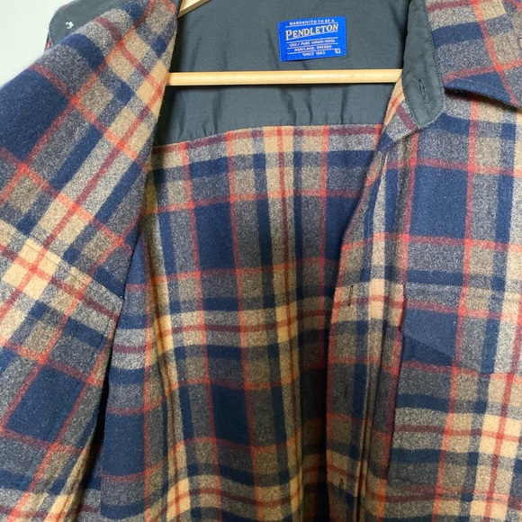 Pendleton 100% Wool Outdoor Shirt Plaid Size Large - Picture 4 of 8